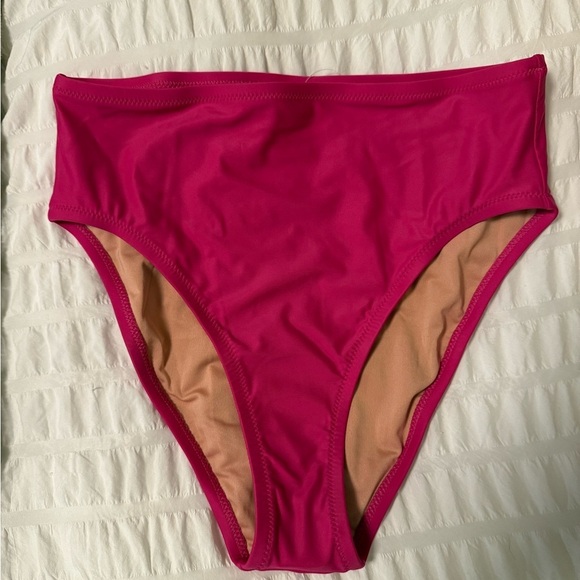 NEW - High-Waisted Pink Bikini Bottom - Picture 7 of 10